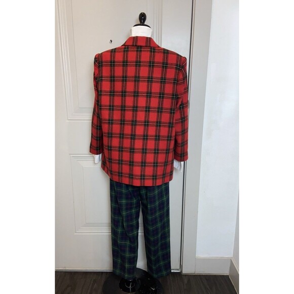 Vintage Prophecy Sag Harbor 90s Plaid Red Black Oversize Blazer Size 14 L/XL - Picture 2 of 11